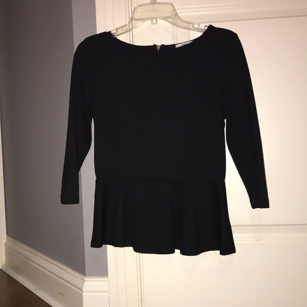 Black long sleeve peplum shirt